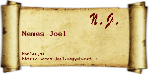 Nemes Joel névjegykártya